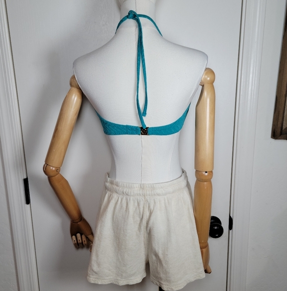 Theory Linen Blend Oatmeal Summer Shorts Size M Lightweight & Chic - Picture 5 of 9